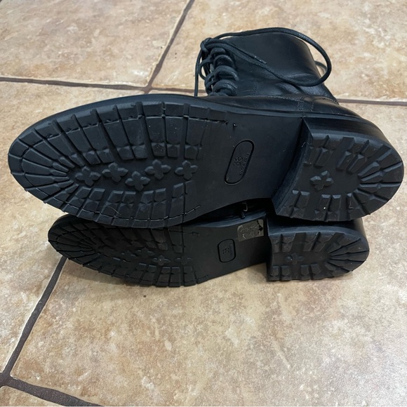 ANN DEMEULEMEESTER | Black Leather Combat Boots Size: 38 - Picture 7 of 10